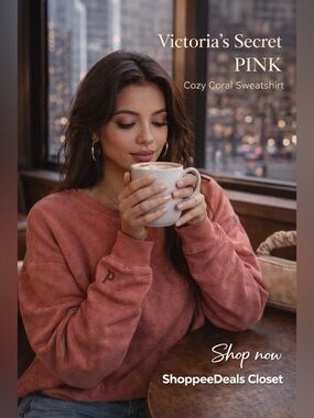 Victoria’s Secret PINK Coral Oversized Sweatshirt Pullover